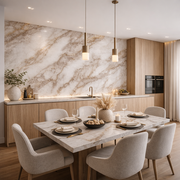 Rivestimento Parete Polietilene Effetto Marmo Bianco Oro Pannello Adesivo 120x280 cm