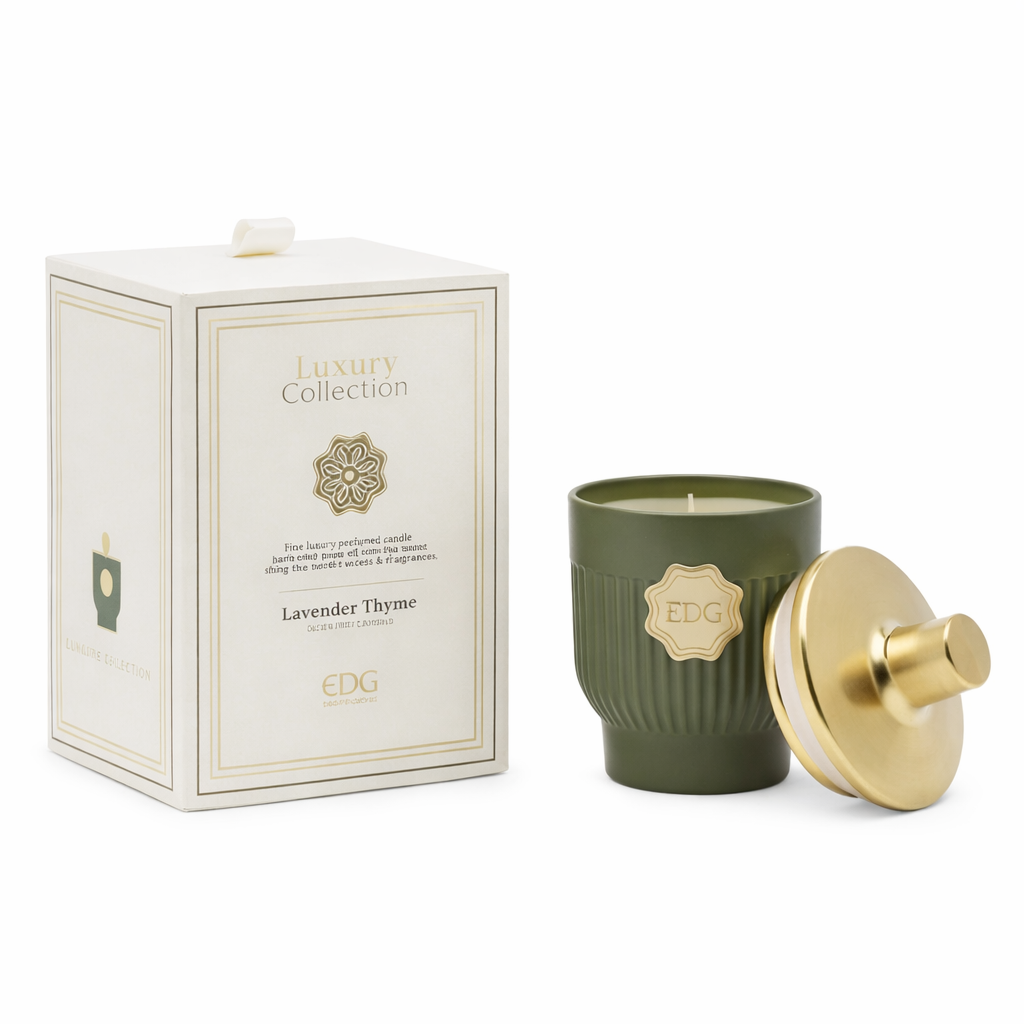 Candela Profumata Luxury con Vaso e Coperchio H 12cm 120 g