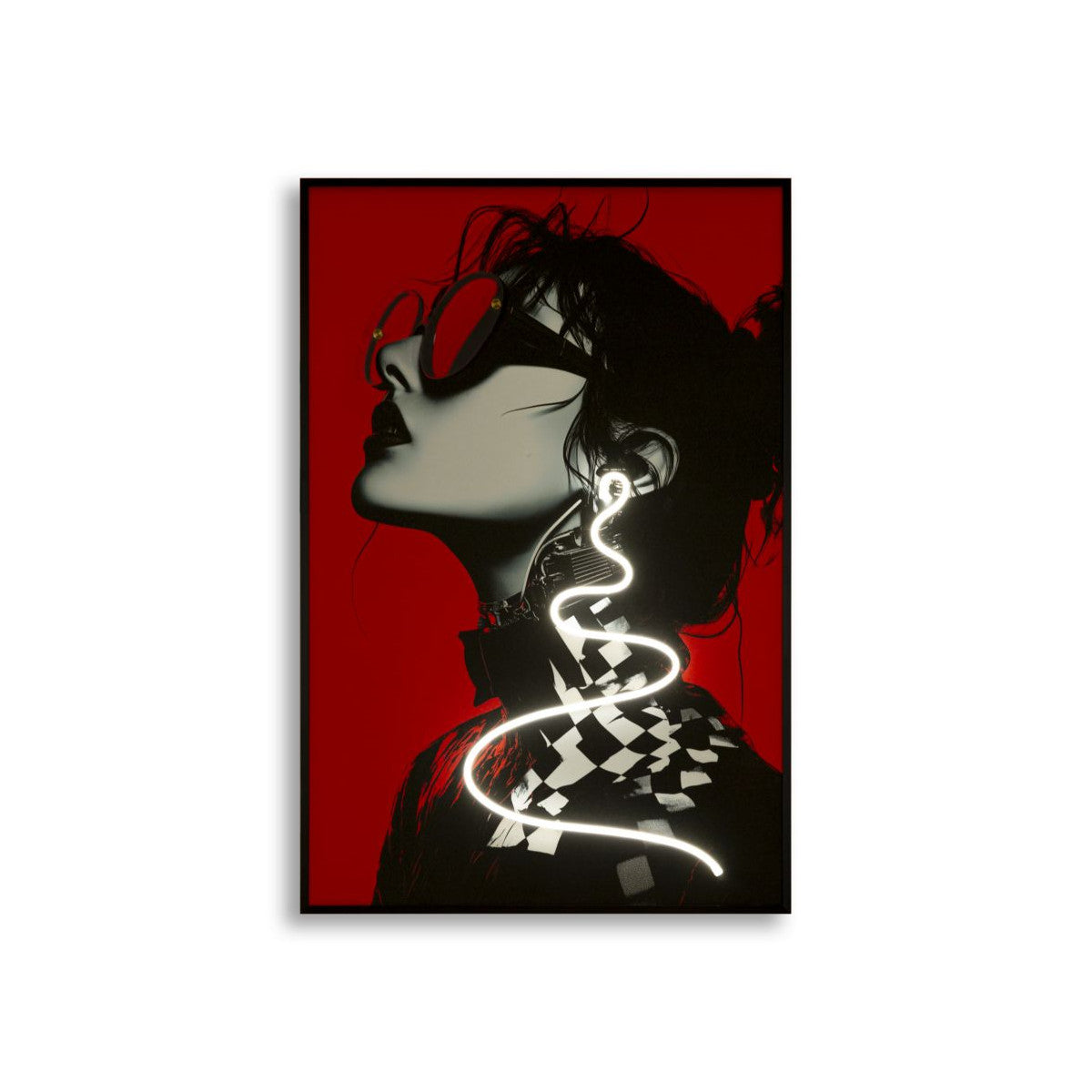Quadro LED Moden Psyco B 60 x 90 cm con Applicazione 3D su Tela