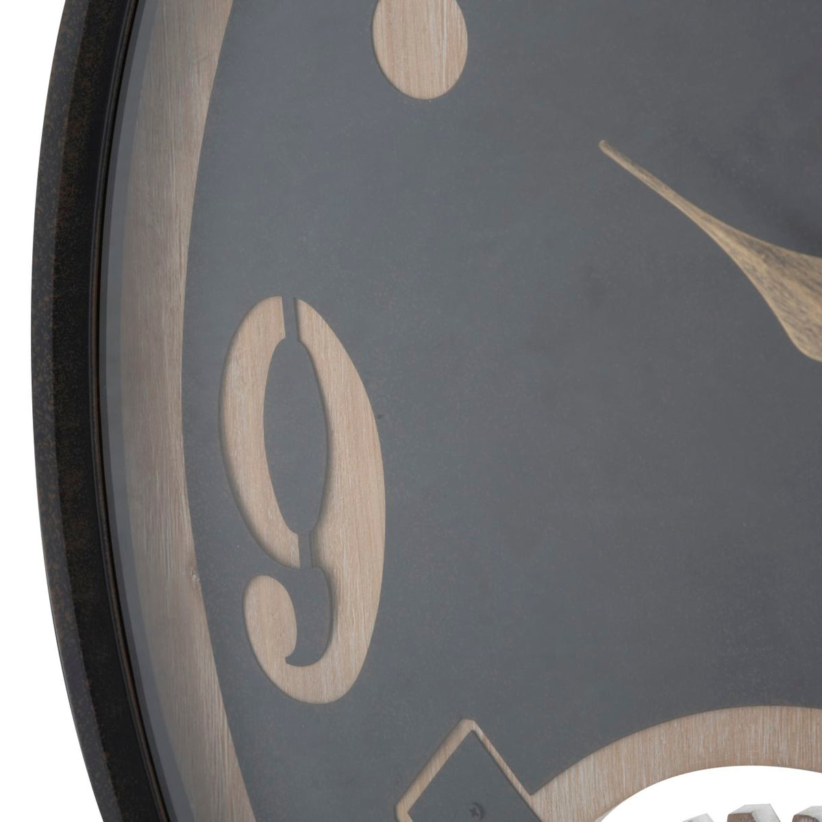Orologio da Parete Industriale con Ingranaggi Nero e Marrone Ø67 cm
