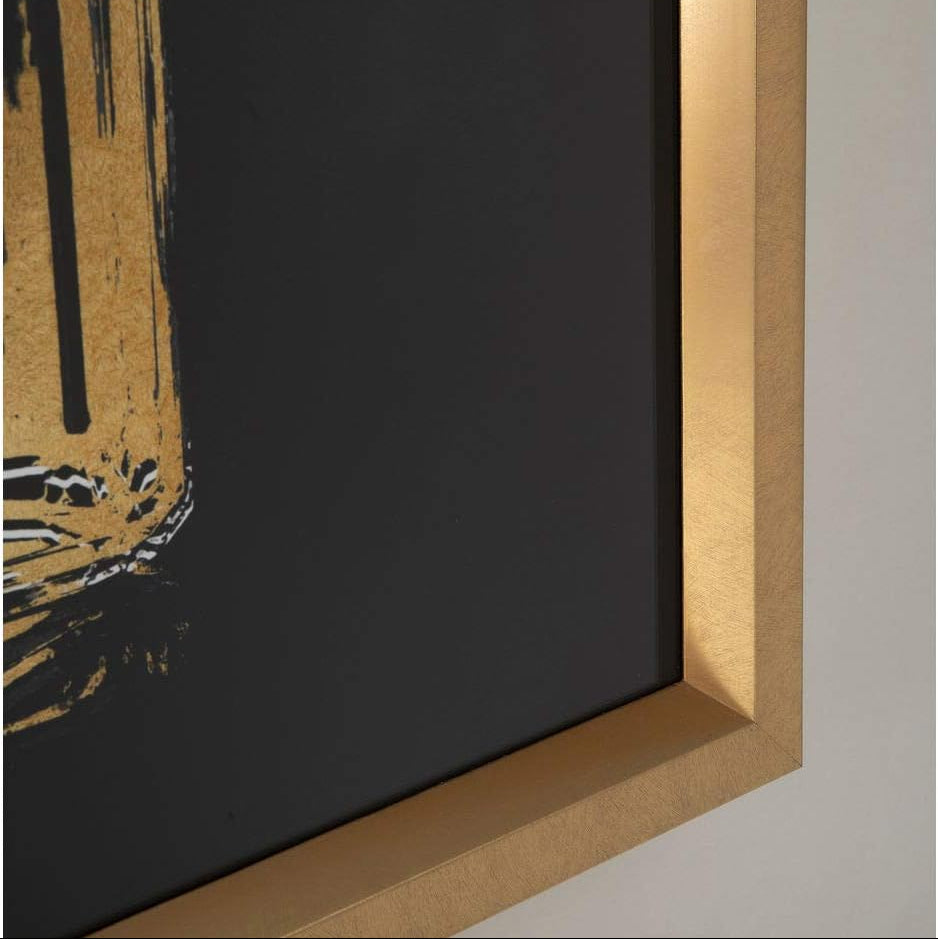 Quadro Decorativo Profumo N°5 Nero e Oro con Cornice 80 x 80 cm