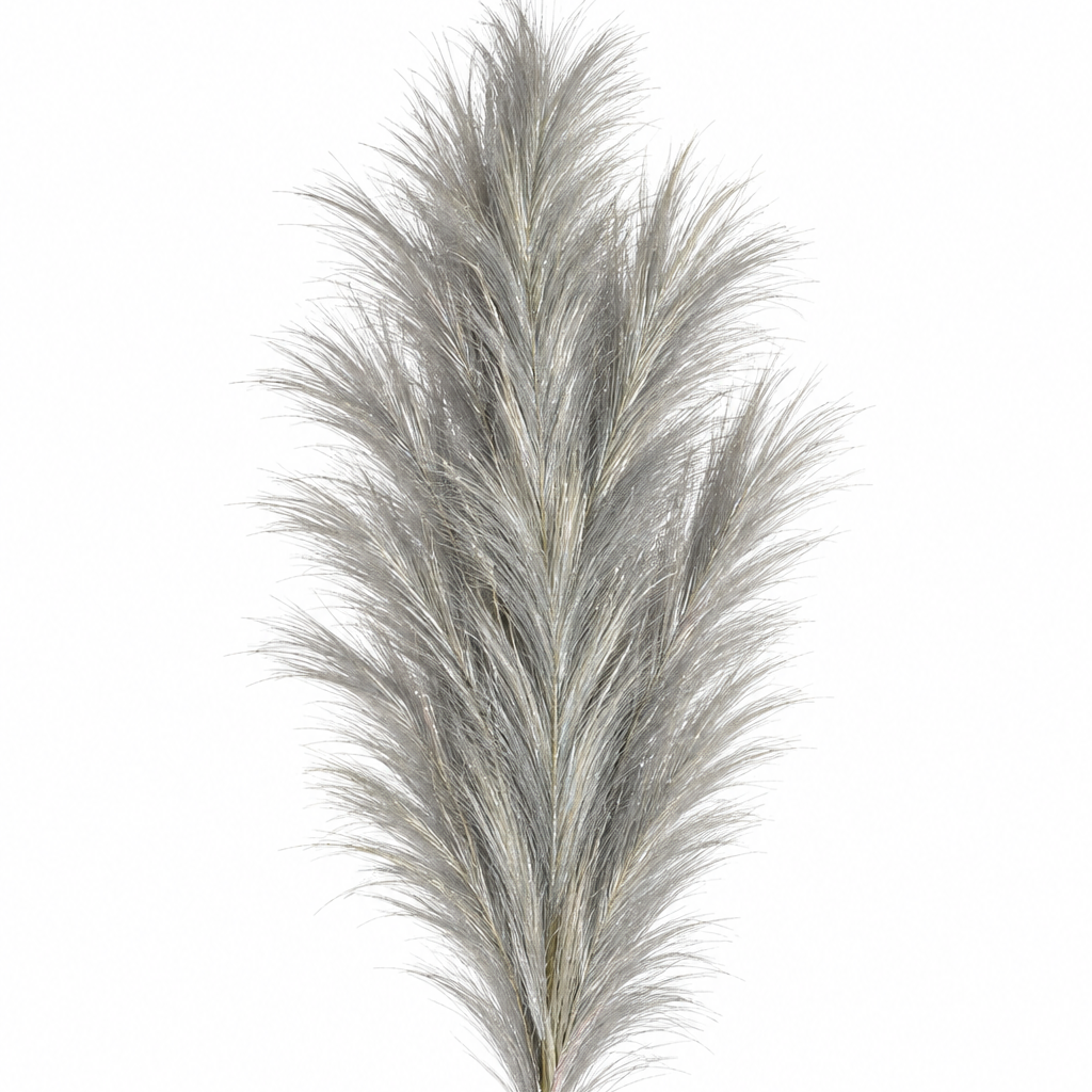 Ramo Pampas Artificiale Sherill Grigio Argento H100 cm