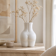 Vaso Donna Bianco 40 cm Decorativo Femminile di Design