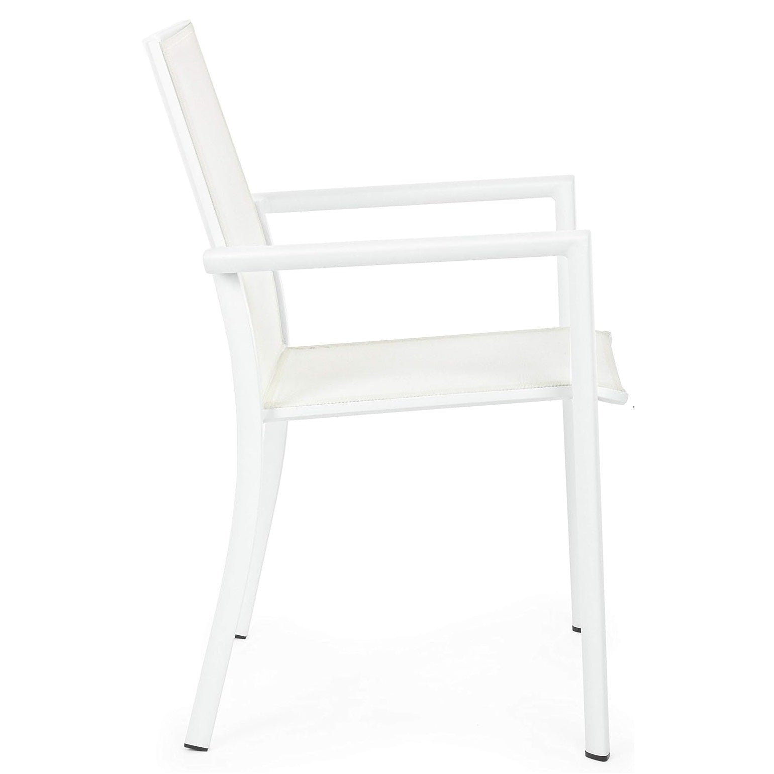 Sedia Konnor Bizzotto in Alluminio Bianco Impilabile con Textilene Outdoor