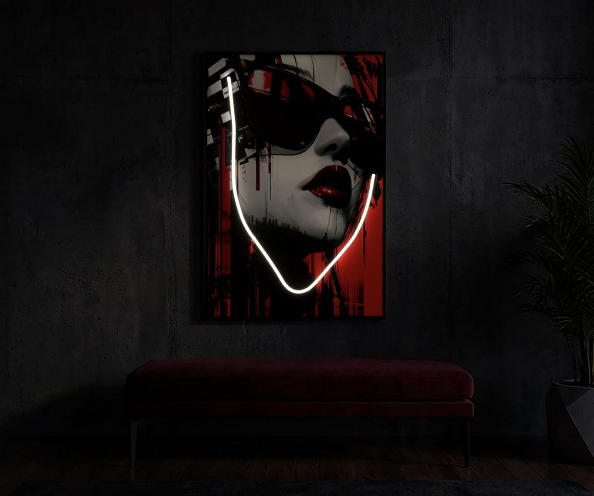 Quadro LED Moden Psyco A Stampa 60 x 90 cm con Applicazione 3D su Tela