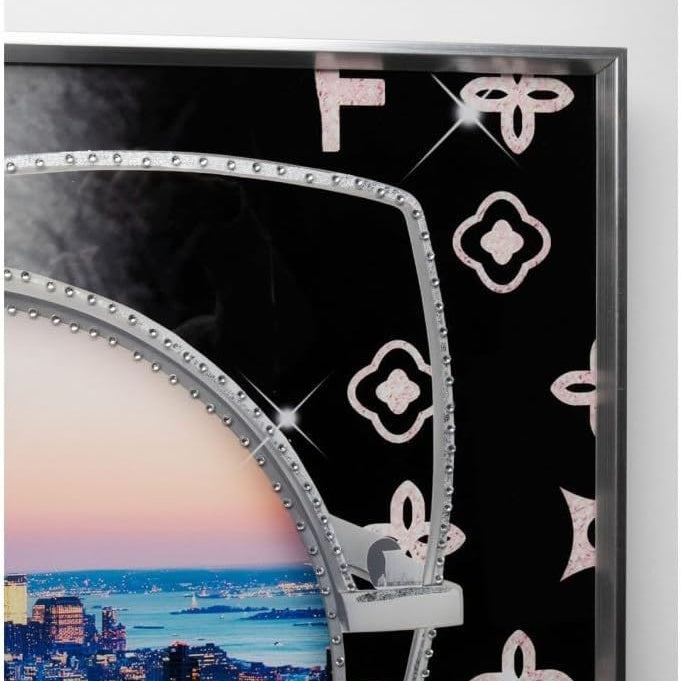 Quadro Decorativo NY View KARE Multicolore con Cornice Argento 120 x 120 cm