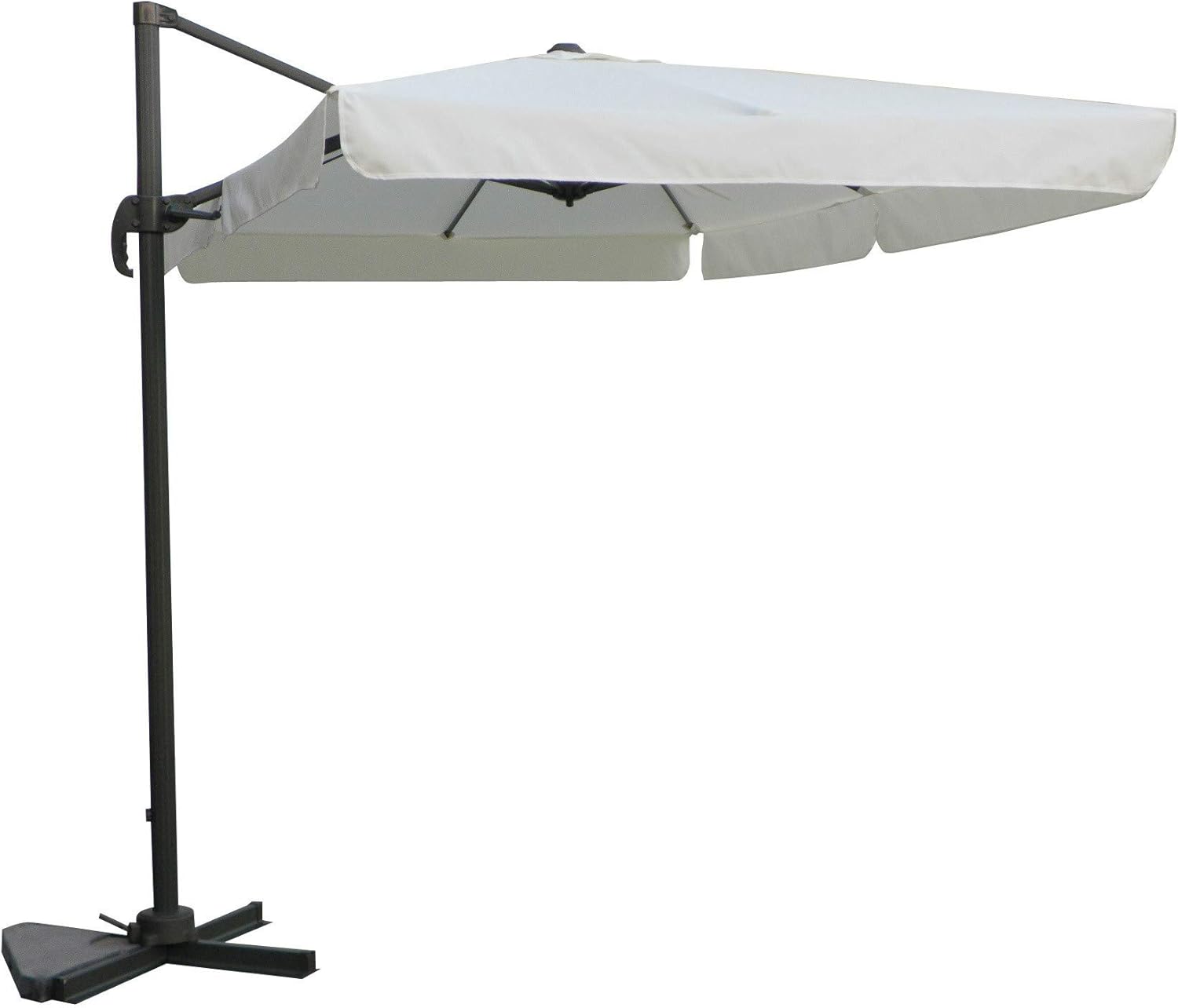 Ombrellone Decentrato Alluminio 2x3 m Saba Bianco con Palo Girevole