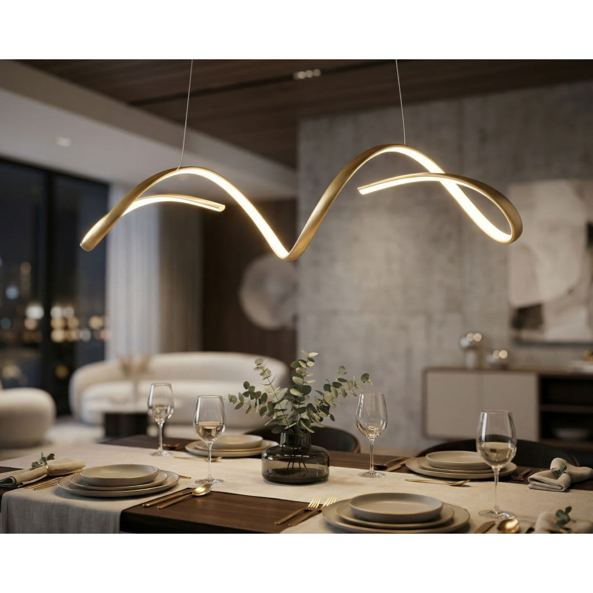 Lampadario LED Uter Oro 80x20x120 cm 3 Temperature di Colore
