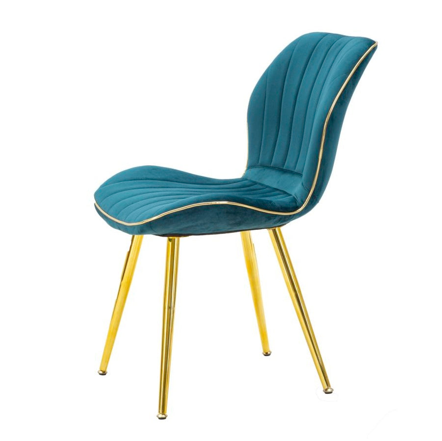 Set 2 Sedie Paris Space Ottanio e Oro 46x58x77 cm in Velluto Sintetico