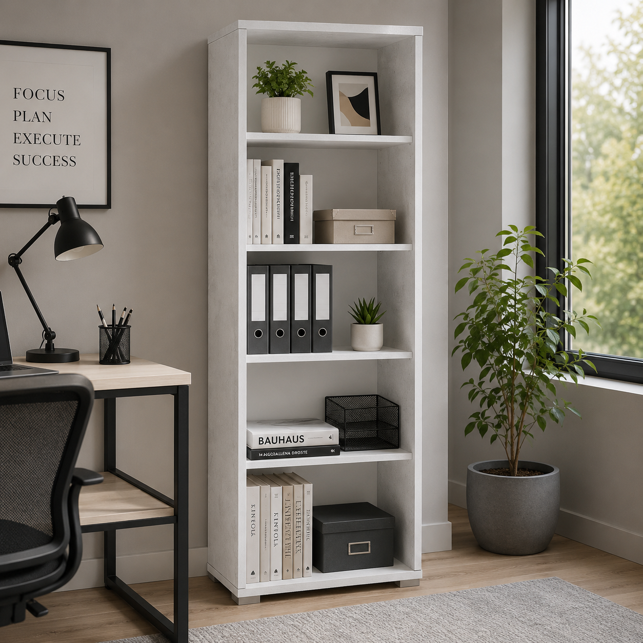 Libreria Ufficio Double 182x71 cm Ossido Bianco