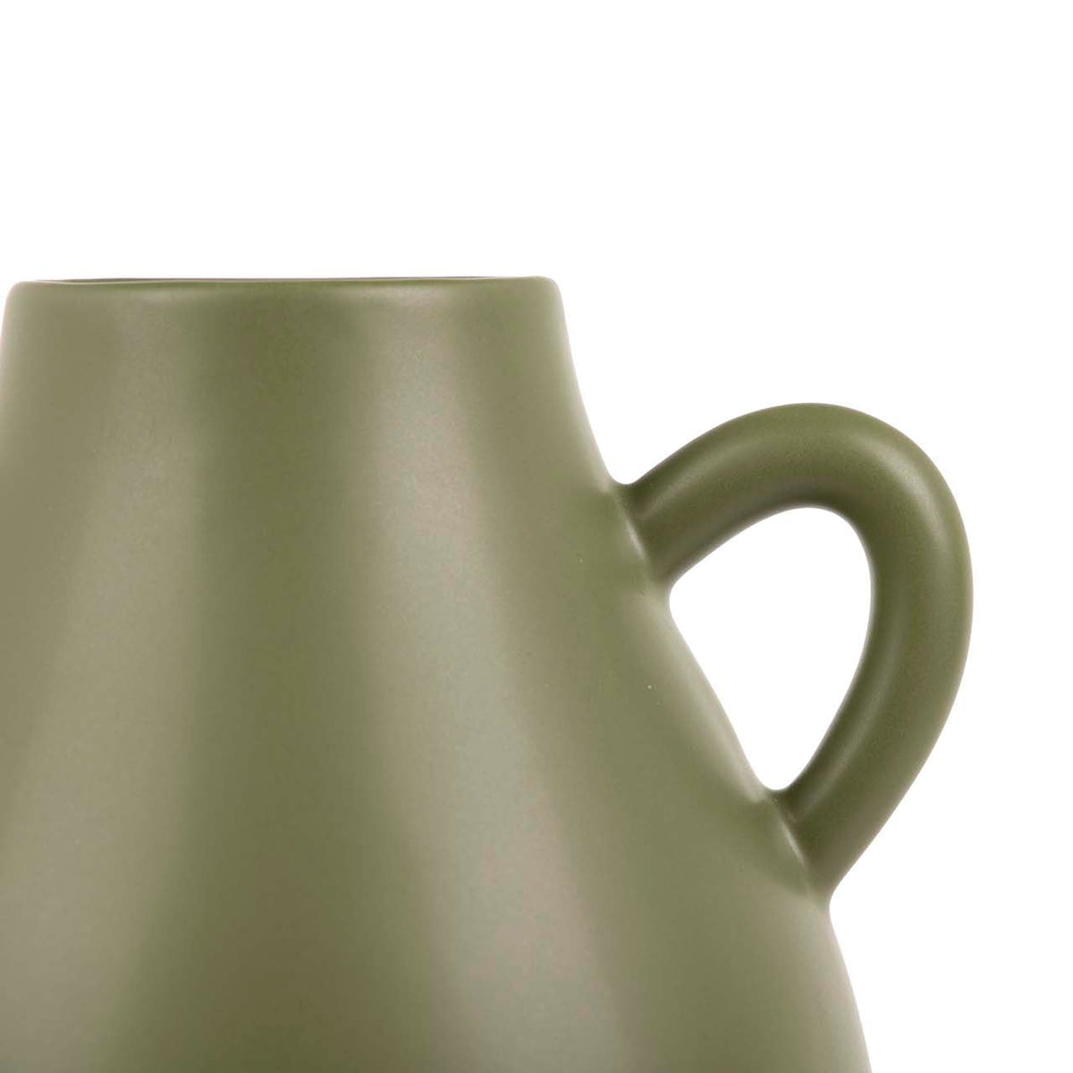 Vaso in ceramica con manici colore verde 20x17x22 cm