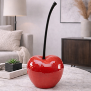 Oggetto Scultura Decorativa Cherry Single Ciliegie Rosse Effetto Mosaico