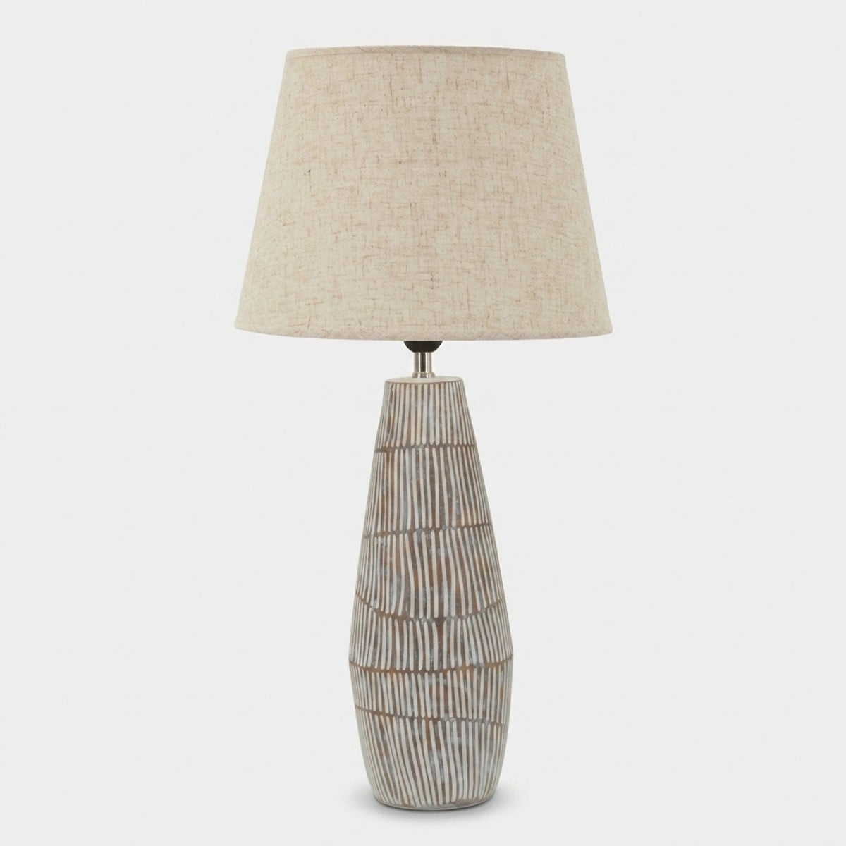 Lampada da Tavolo Hanoi Ø35x69,5 cm in Poliresina con Paralume in Tessuto
