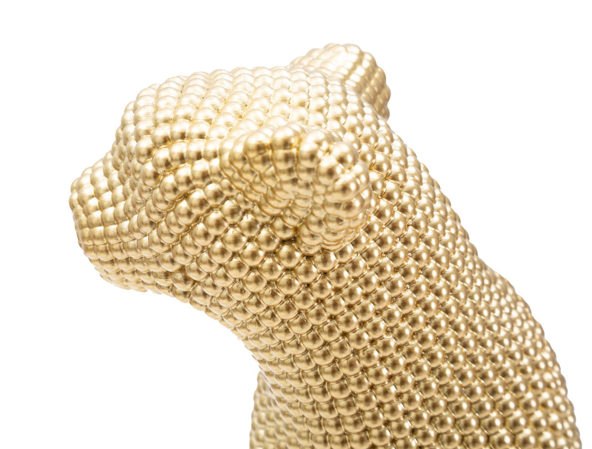 Statua Statuina Leopardo Gold Decorativa 23x15,5x29 cm in Resina Dorata