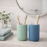 Porta Spazzolino in Ceramica Linea Color Design Cannettato Soft Touch