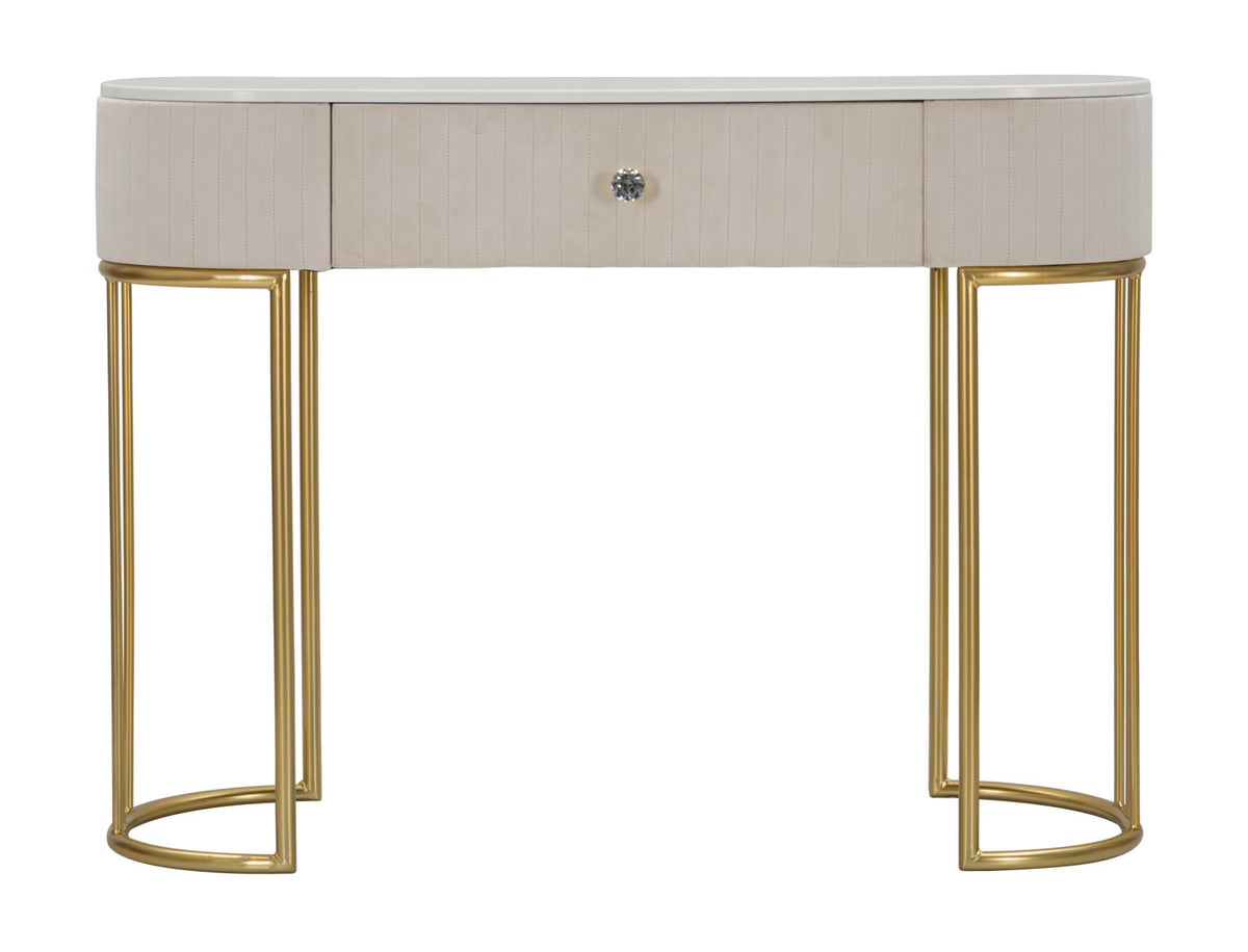 Consolle Montpellier Crema e Oro 100x40x75 cm con Cassetto