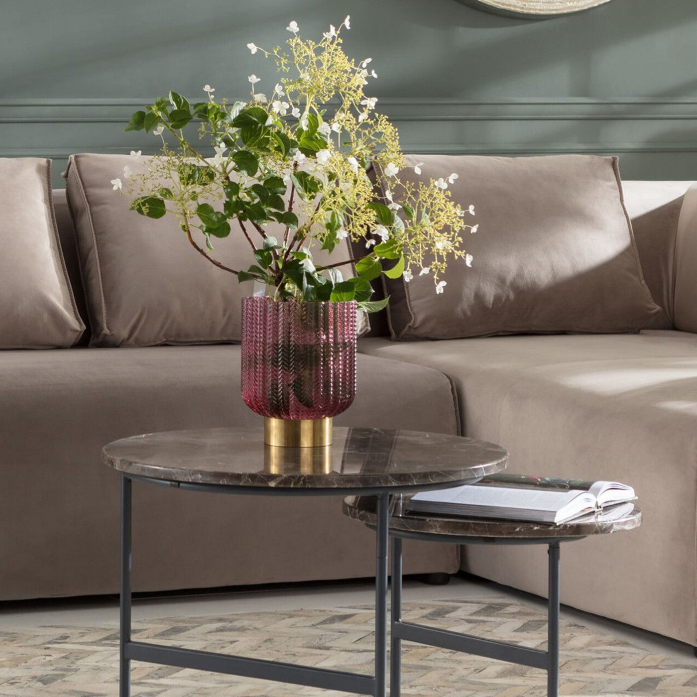 Vaso Decorativo Barfly Berry 24 cm in Vetro Colorato Rosa
