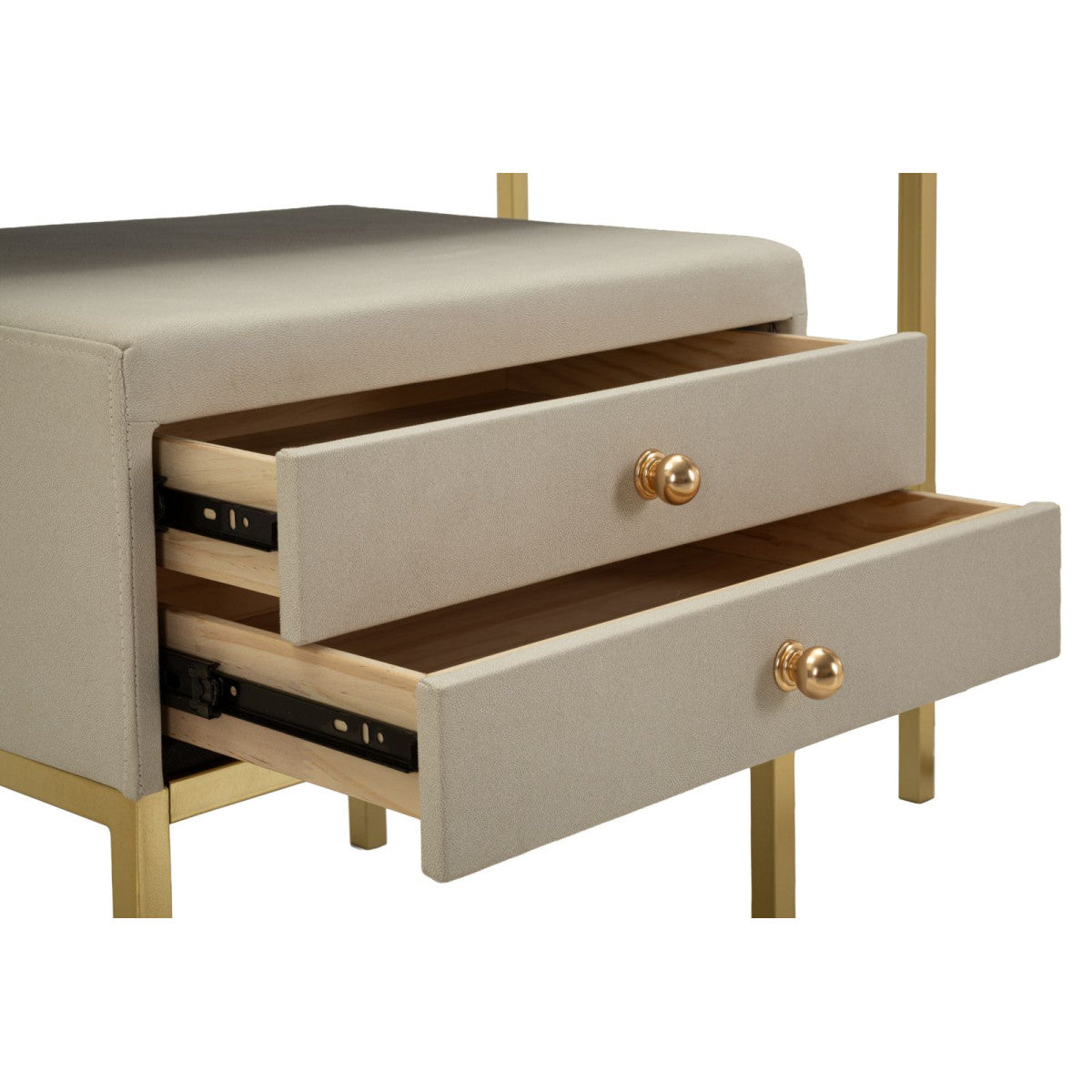 Toeletta Luxury 120 cm con Specchio e Sgabello Beige e Oro con Piano Effetto Marmo