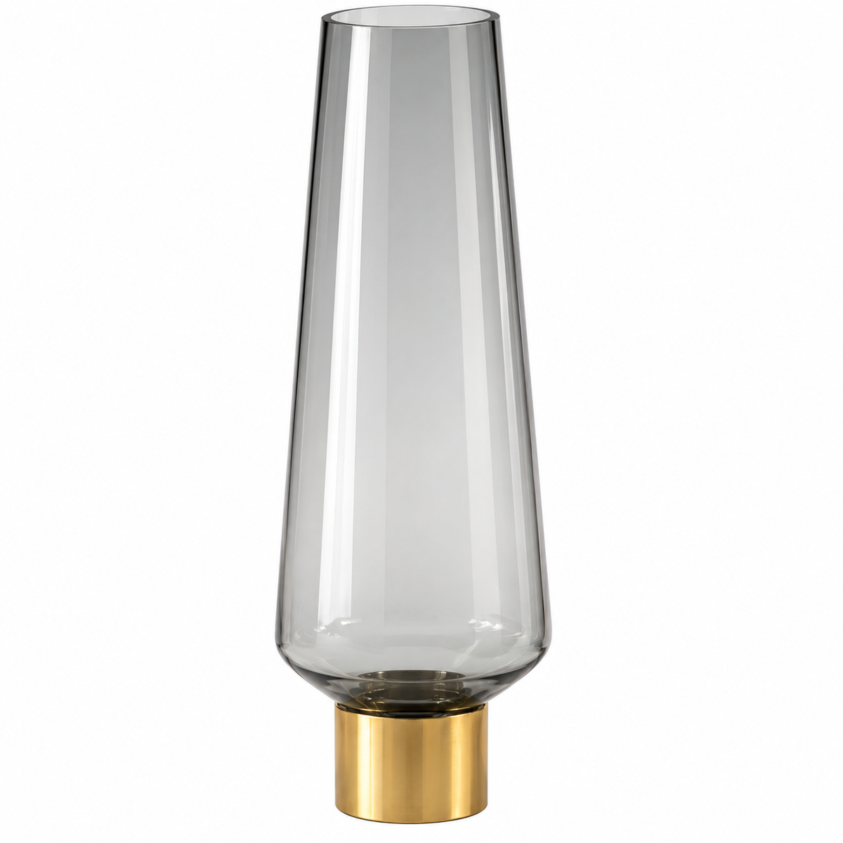 Vaso Decorativo Noble Ring Grigio in Vetro 40 cm
