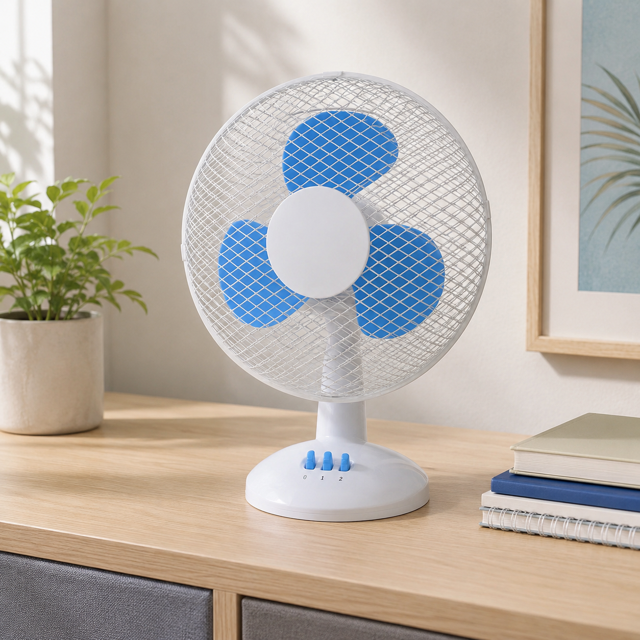 Ventilatore Da Tavolo 23 Cm 35w 2 Velocità Oscillante