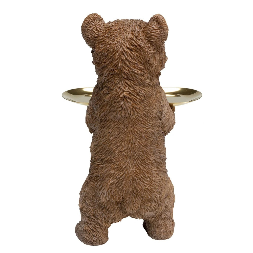 Statuetta Decorativa Orsetto Con Vassoio Butler Standing Bear H. 35 cm
