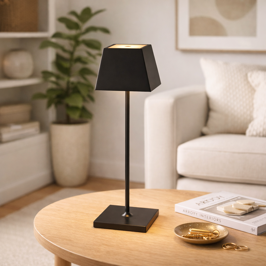 Lampada a Led da Tavolo Portatile Senza Fili Ricaricabile Colore Nero