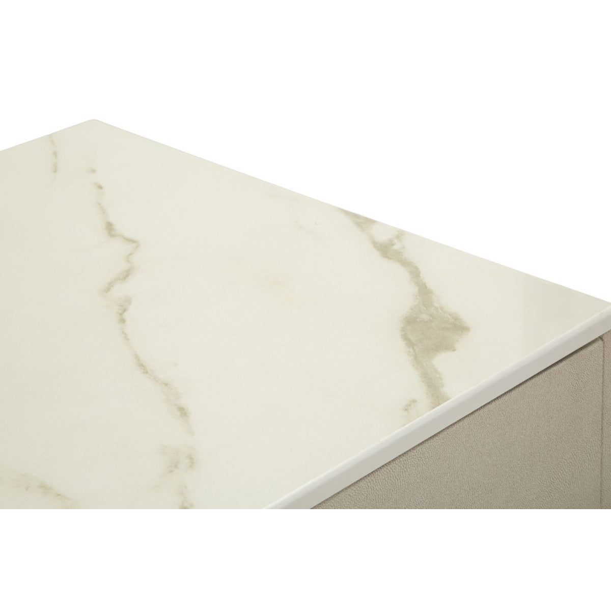 Toeletta Luxury 120 cm con Specchio e Sgabello Beige e Oro con Piano Effetto Marmo