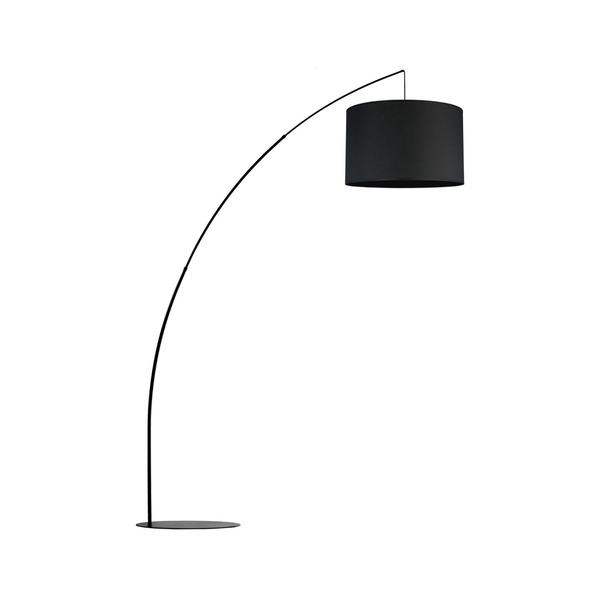 Lampada da Terra ad Arco Moby Black Nera H 245 cm con Paralume Ø60 cm