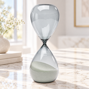 Clessidra Con Sabbia Decorativa Time in Vetro Nero Fumé 25cm