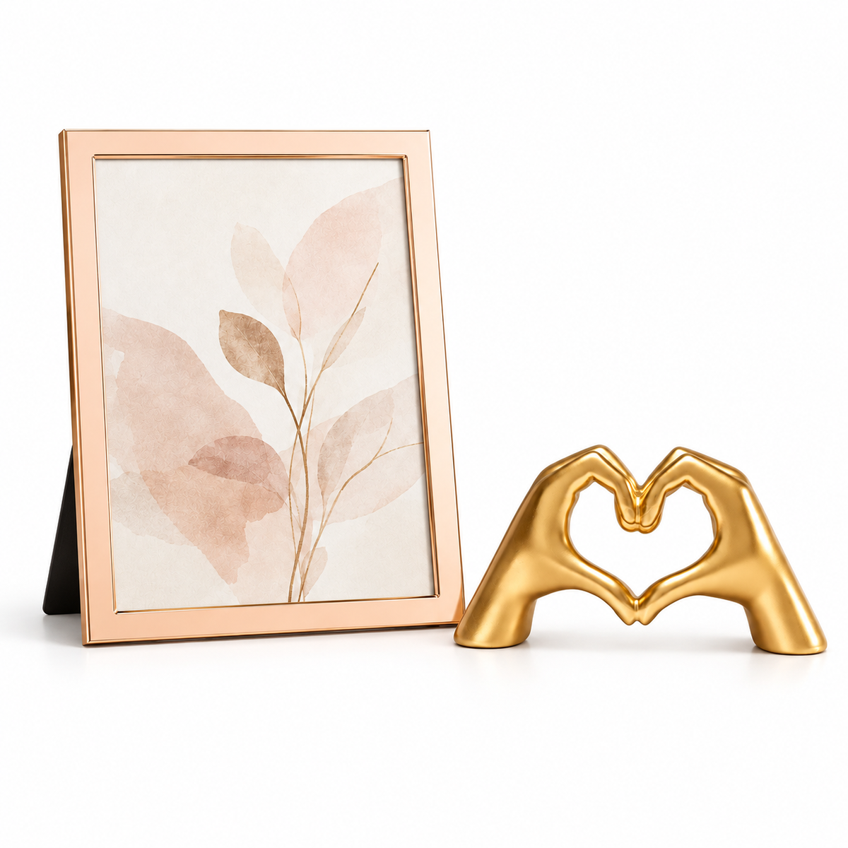 Set Decorativo Heart Hands con Portafoto Rosa 20x25 cm