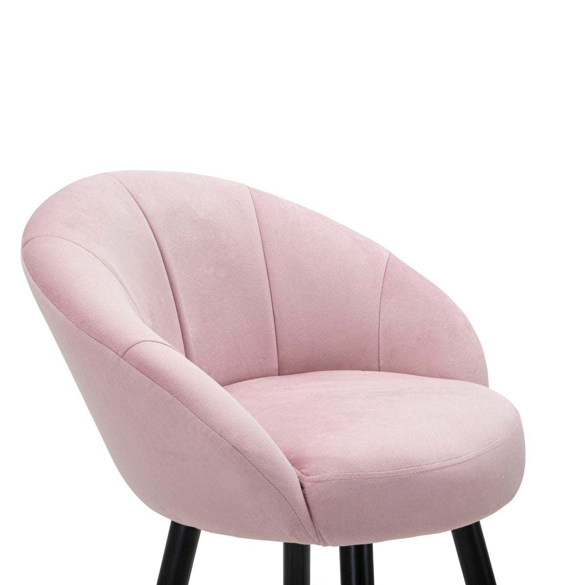 Sgabello Bar Prague Rosa in Velluto 104 cm con Gambe Nere e Dettagli Oro