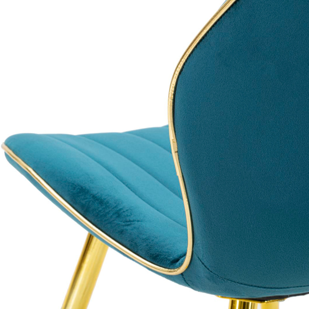 Set 2 Sedie Paris Space Ottanio e Oro 46x58x77 cm in Velluto Sintetico