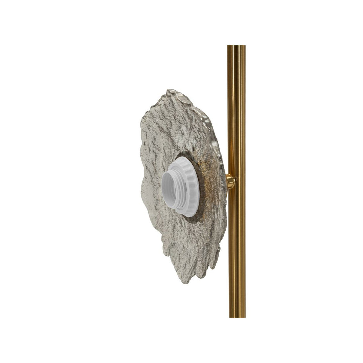 Lampadario Emily Verticale Oro e Vetro Grigio Fumé H110 cm 5 Luci E27