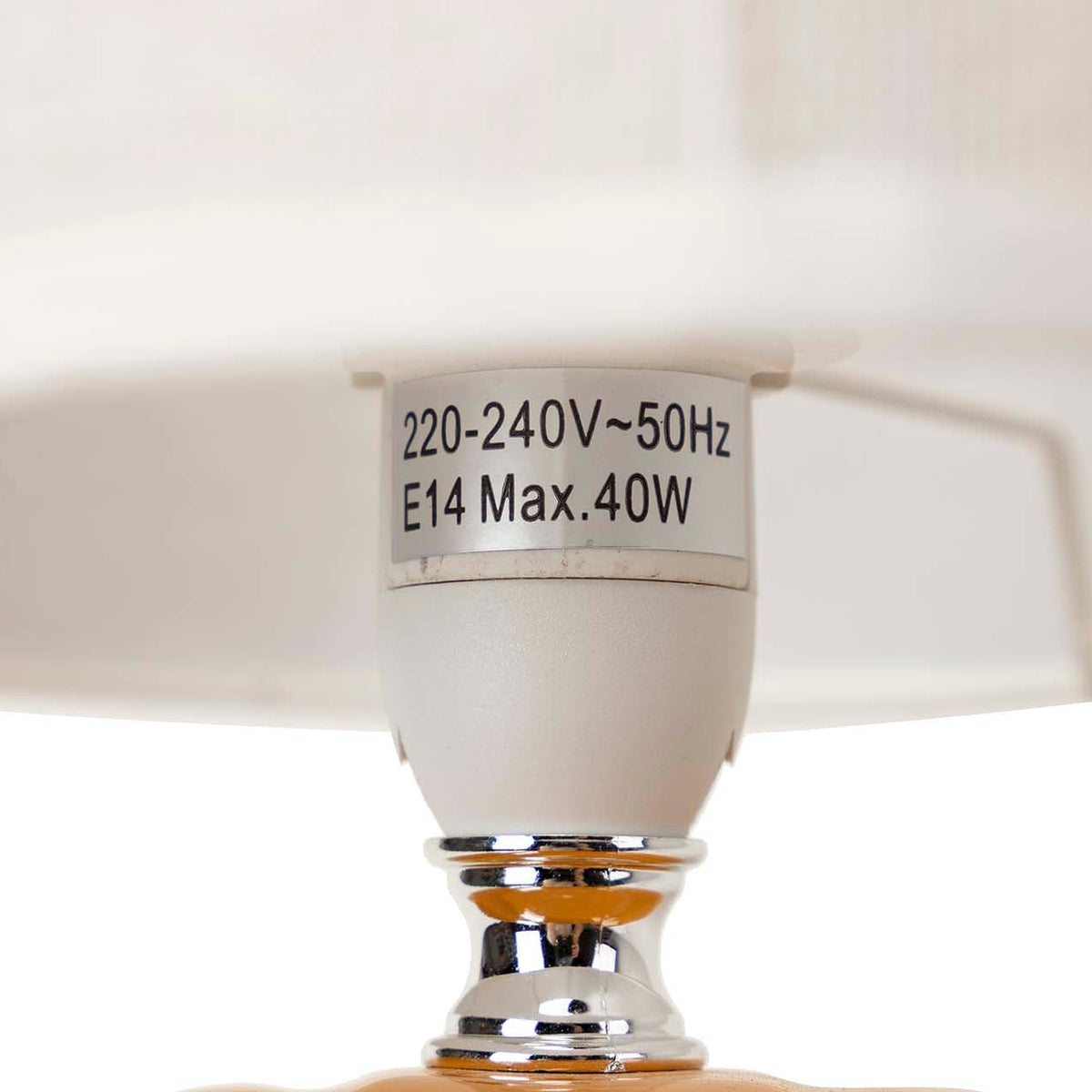 Lampada da Tavolo in Ceramica Arancio 30 cm con Paralume Bianco