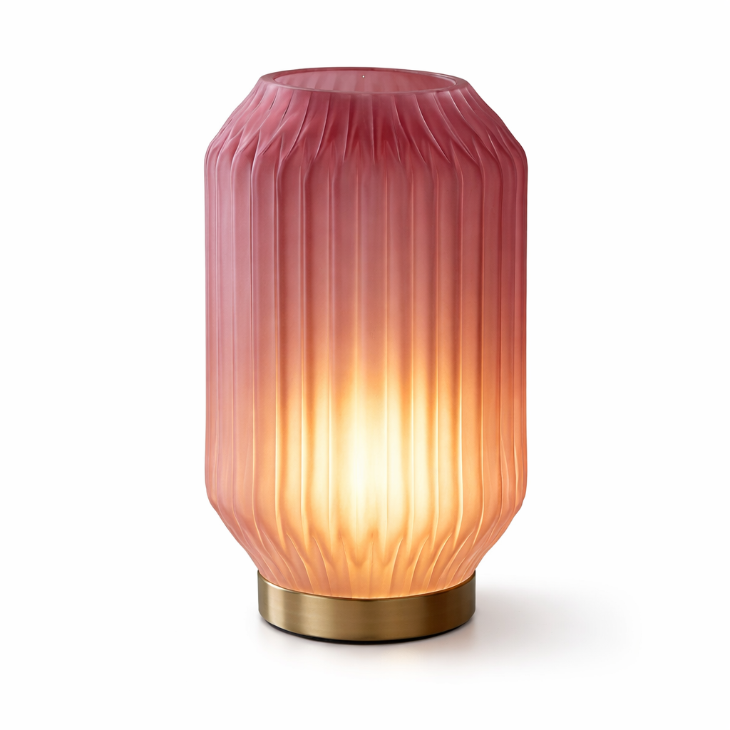 Lampada da Tavolo Bright Rosa con Base Oro H26 cm Design Elegante