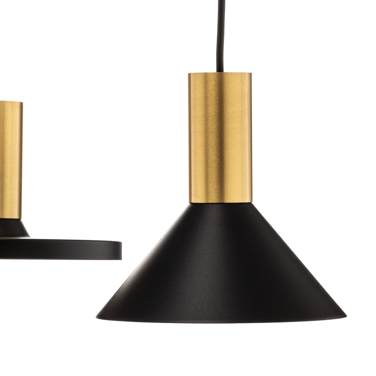 Lampada a Sospensione Lineare Hermanos 5 luci Nero Ottone