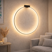 Lampada da Parete LED Circolare 21W Nero 3000K Design Moderno