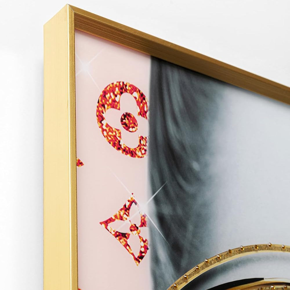 Quadro Decorativo Times Square View con Cornice Oro 120 x 120 cm
