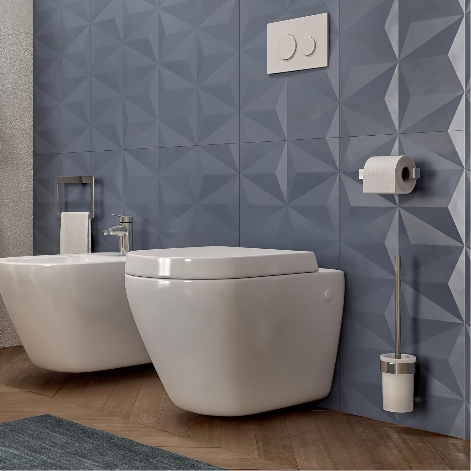 Portascopino WC Cromato Pirenei Design Moderno