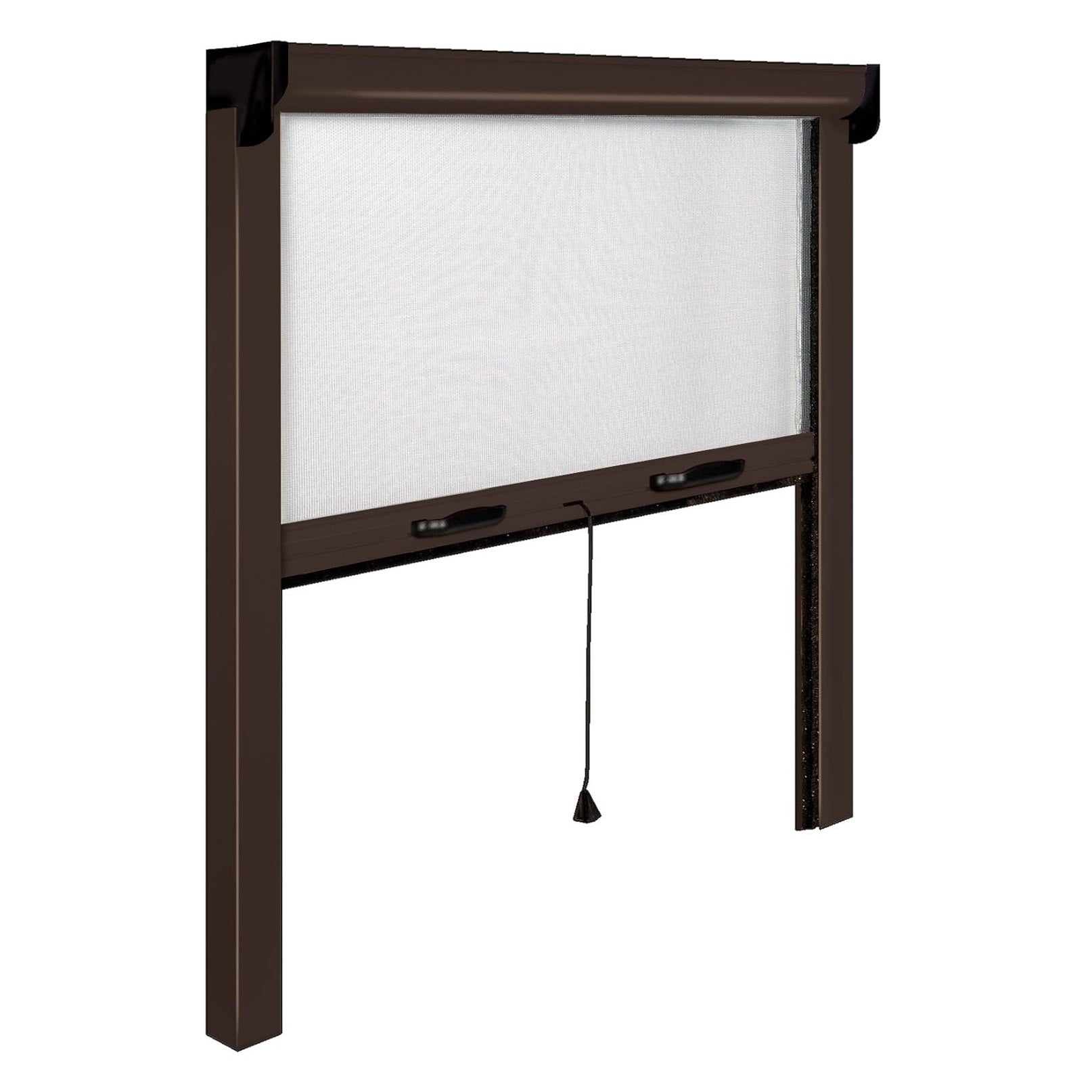 Zanzariera Verticale 100x160 Marrone Avvolgibile con Rallentatore