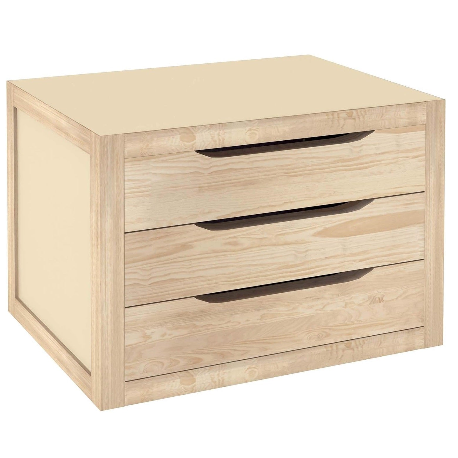 Cassettiera in Legno 3 Cassetti 39x30x29,5 cm Naturale