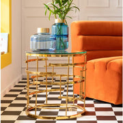 Tavolino da Caffè Jupiter Gold Oro Ø55 cm Design Moderno