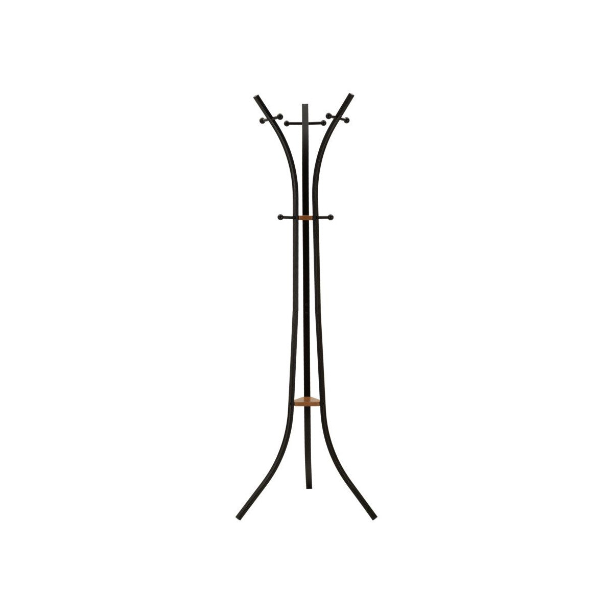 Appendiabiti da Terra X 52x63x183 cm in Metallo Nero e Legno Rovere