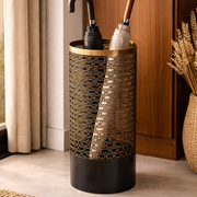 Portaombrelli in Metallo Decorativo 20x20x45 cm Design Geometrico