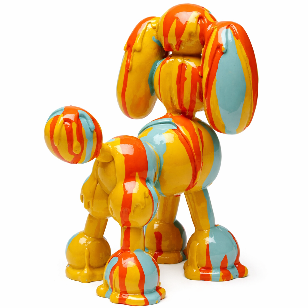 Statuetta Decorativa Cane Barboncino Multicolor Dog Holi 17cm Scultura Design Pop