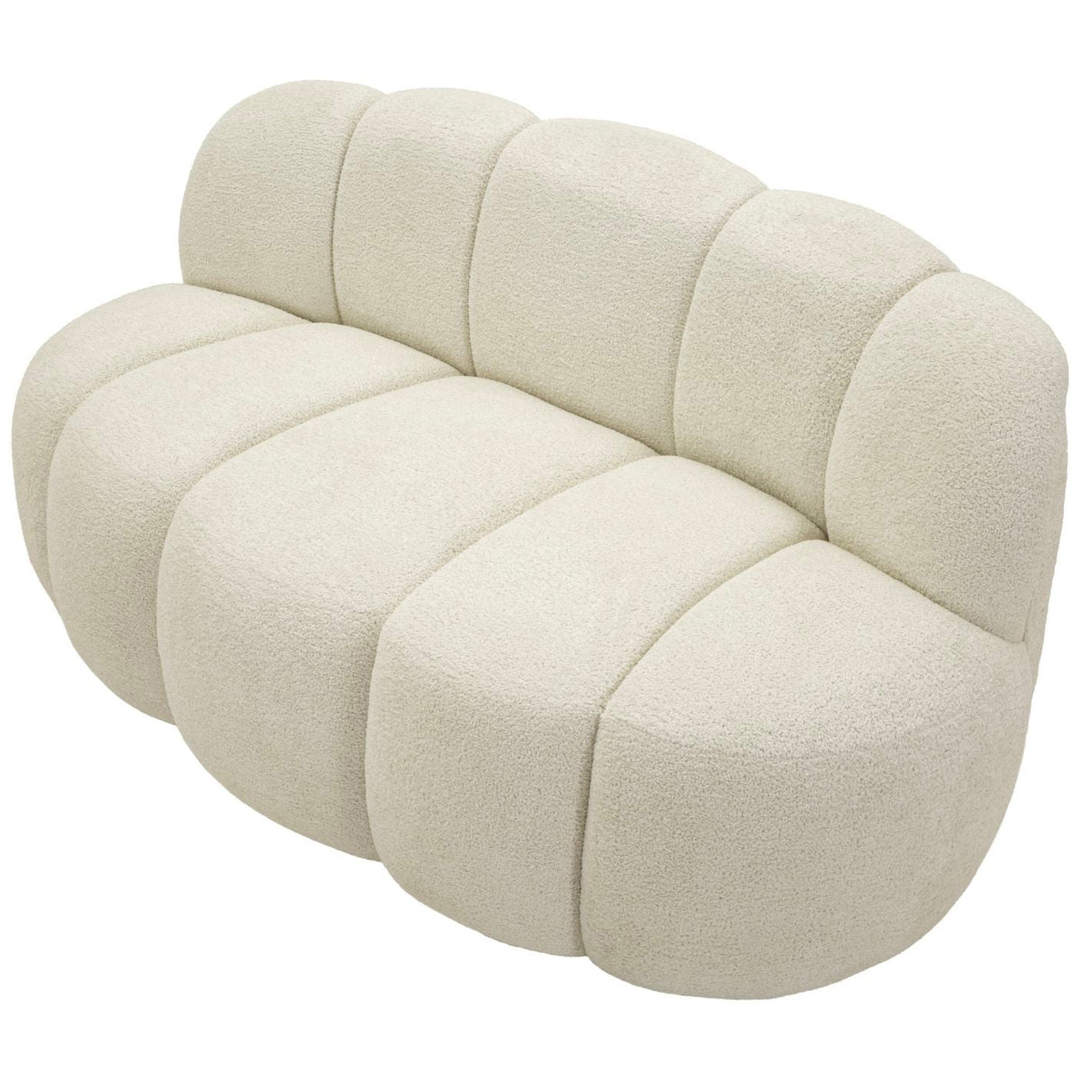 Divanetto Ball Bianco 145x80x69 cm in Poliestere Design Morbido