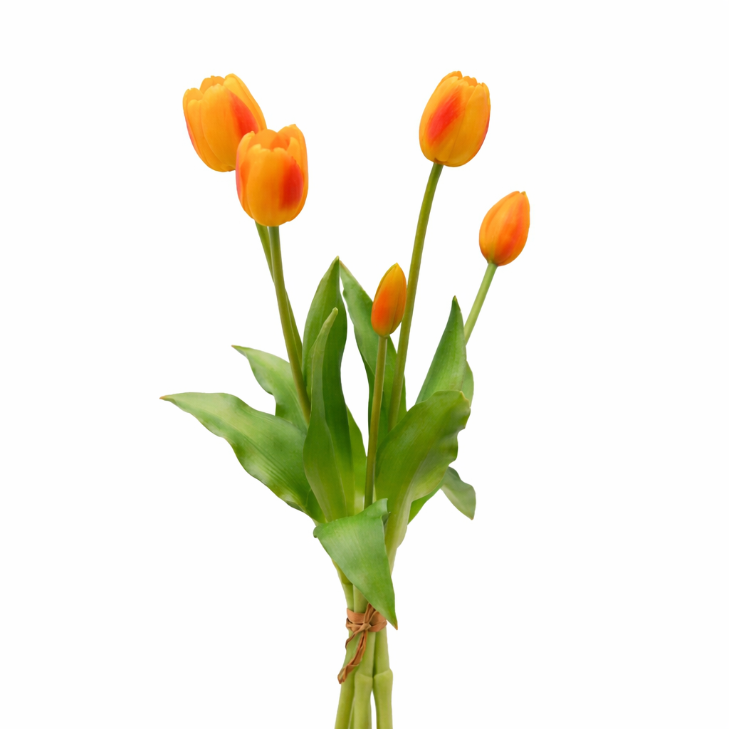 Set Decorativo Vaso Hisar Bianco H25 con Tulipani Artificiali Olis 40 cm