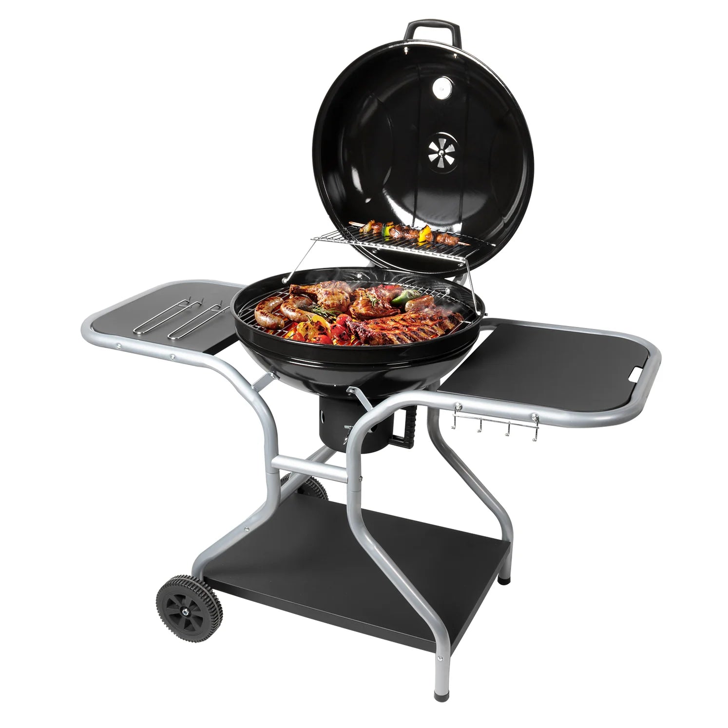 Barbecue a Carbone Stromboli Ø54 cm con Ripiani Laterali e Termometro