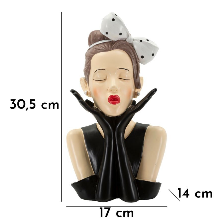 Vaso Decorativo Donna Hollywood A in Poliresina Multicolore 30,5 cm