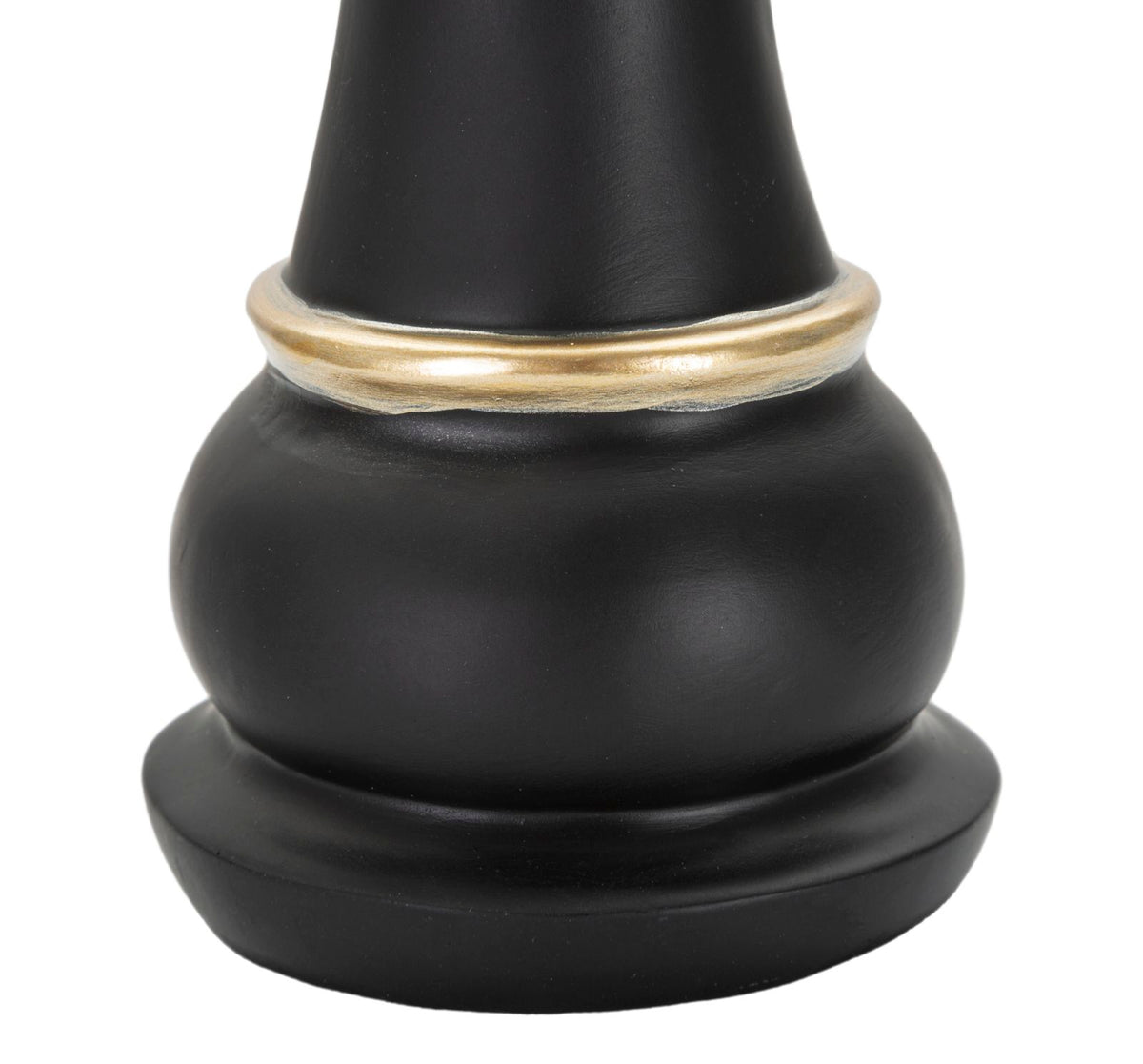 Statuetta Regina degli Scacchi Nera e Oro in Resina Ø9 x H25,5 cm